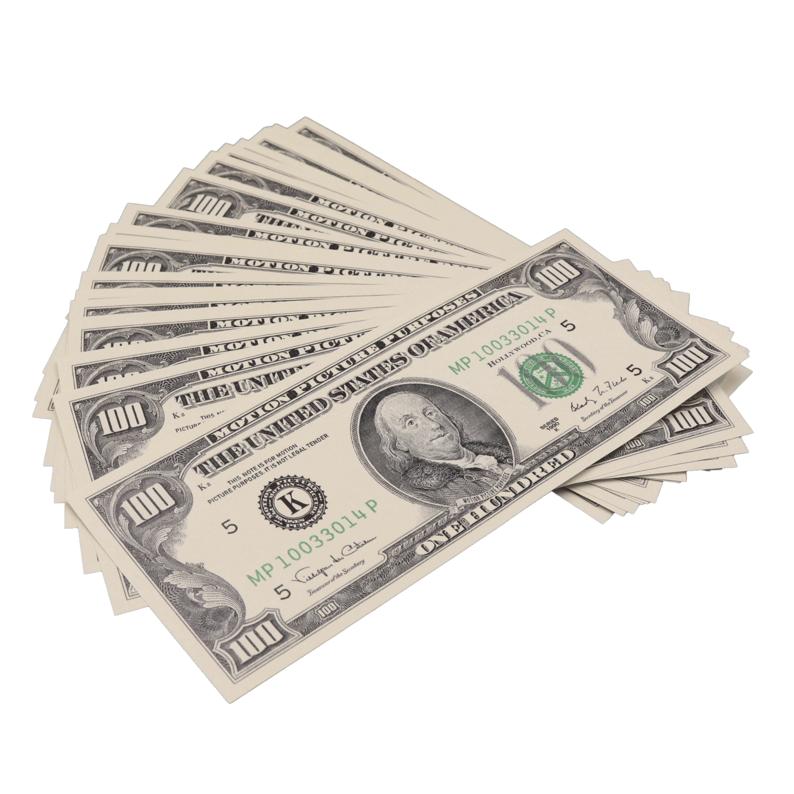 25x $100 Bills - $2,500 - 1990s Series Full Print Prop Money - PropMoney.com