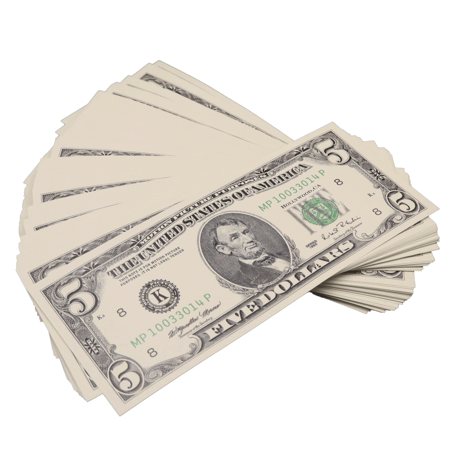 All Denomination Full Print 1990 Series Mixed Bills Stack - PropMoney.com