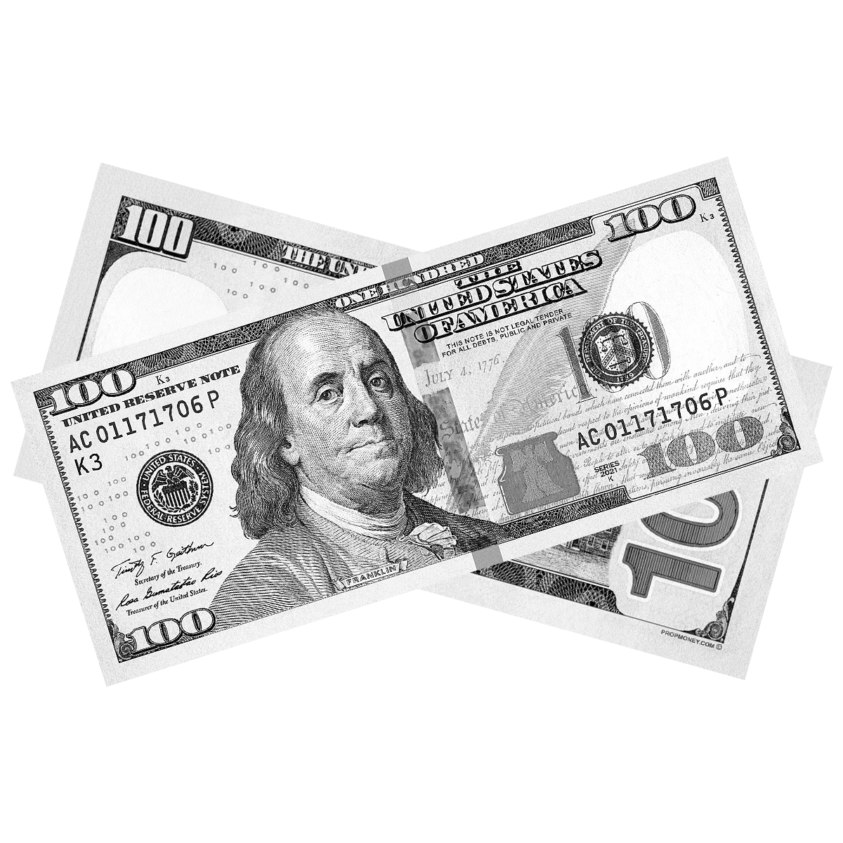 Monochrome Gray Grey Prop Money Bills